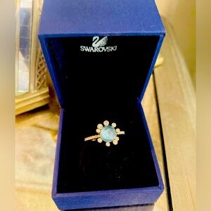 Swarovski blue crystal ring. Size 7.